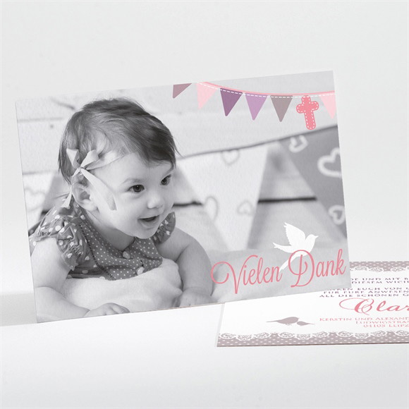 Dankeskarte Taufe Vogelgesang Mädchen ref.N111199