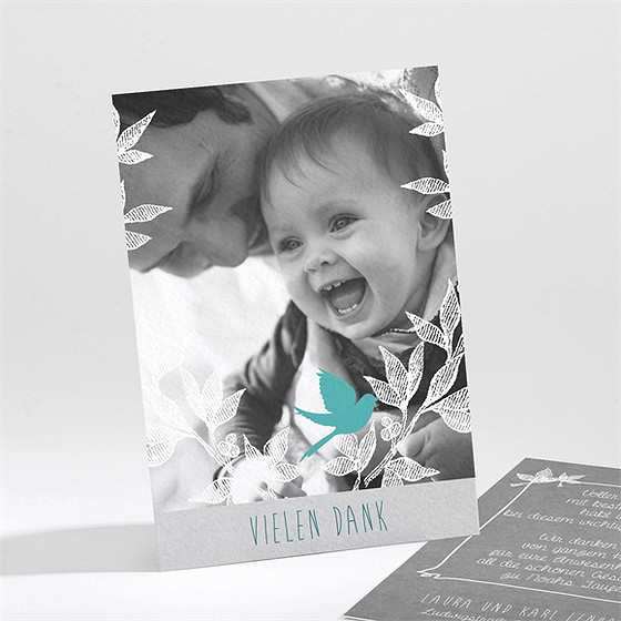 Dankeskarte Taufe Vogelgezwitscher