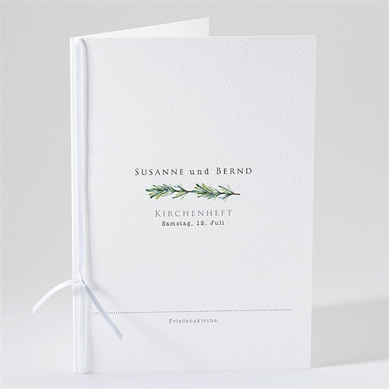 Kirchenheft Hochzeit rosmarin zweig