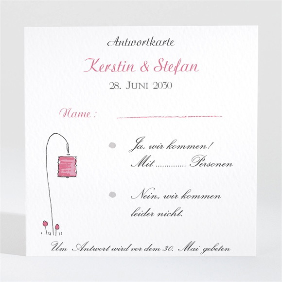 Antwortkarte Hochzeit Hochzeitspaar ref.N3001424