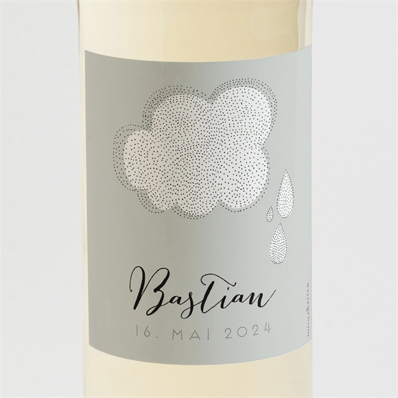 Flaschenetikett Geburt Wolke ref.N3001429