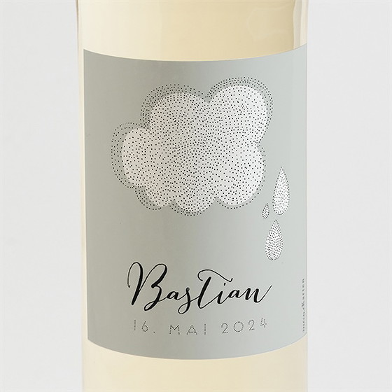 Flaschenetikett Geburt Wolke