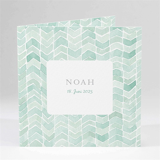 Geburtskarte Aquarellmuster Grün