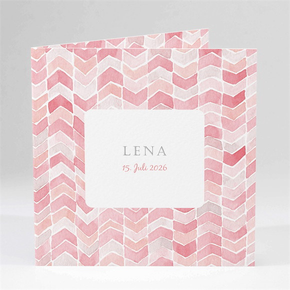 Geburtskarte Aquarellmuster Rosa ref.N45190