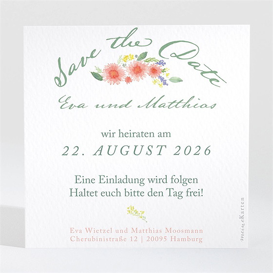 Save The Date Karte Blume