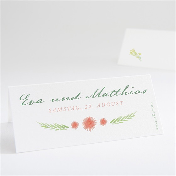 Tischkarte Hochzeit Blume
