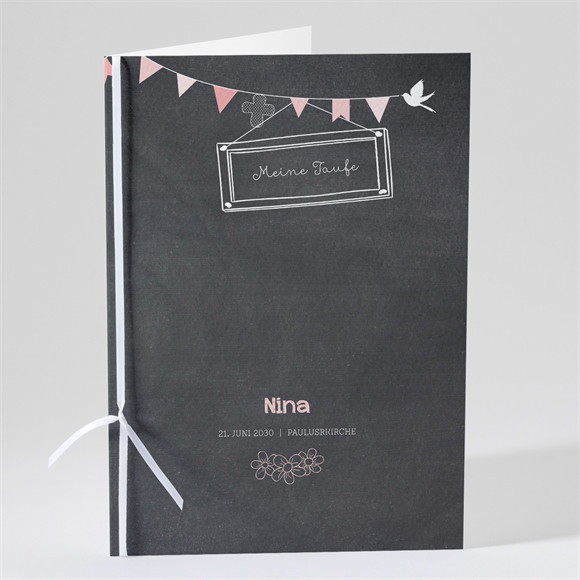 Kirchenheft Taufe Kreidetafel Girly ref.N49153