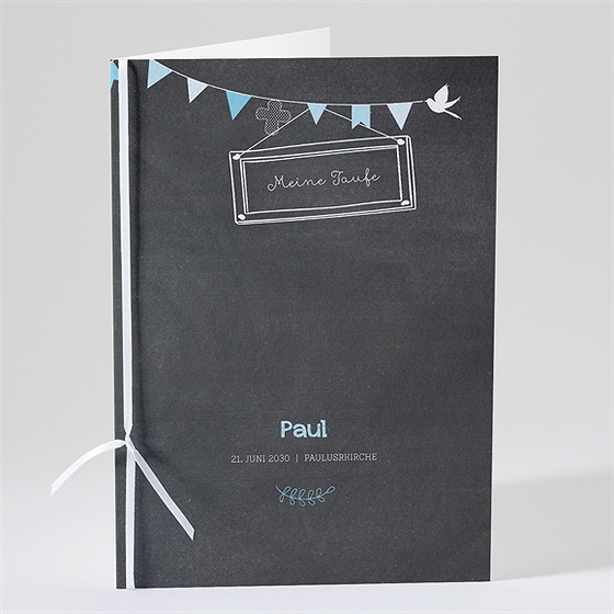 Kirchenheft Taufe Kreidetafel Boy