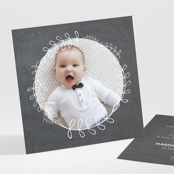 Dankeskarte Taufe Kreidetafel Boy ref.N30148