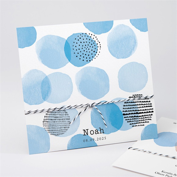 Geburtskarte Blaue Tupfen ref.N311220