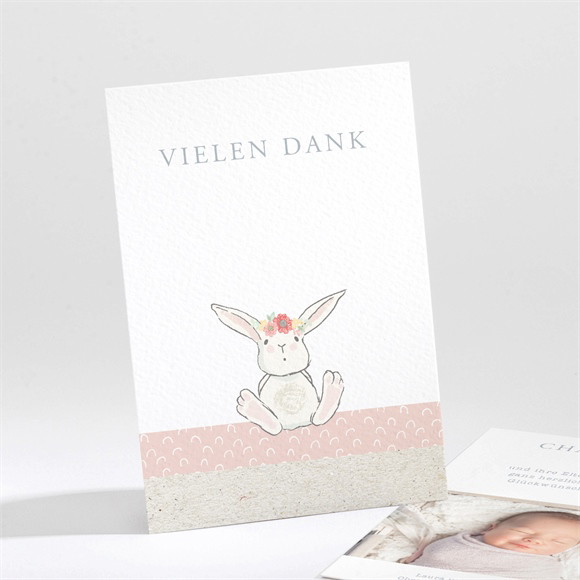 Dankeskarte Geburt Blumenhäschen für Dich ref.N211152
