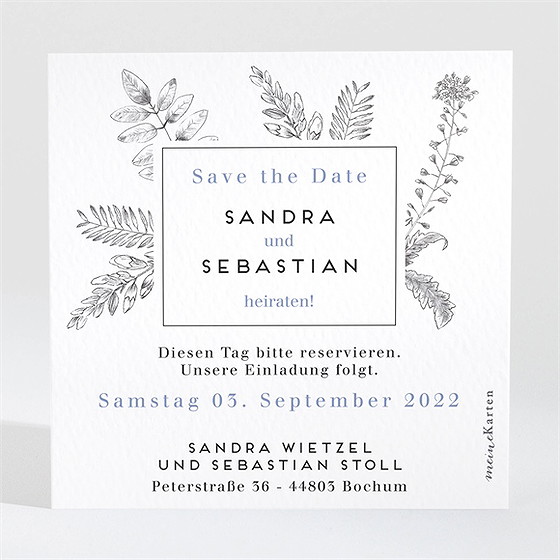 Save the Date Karte herbarium - quadrat