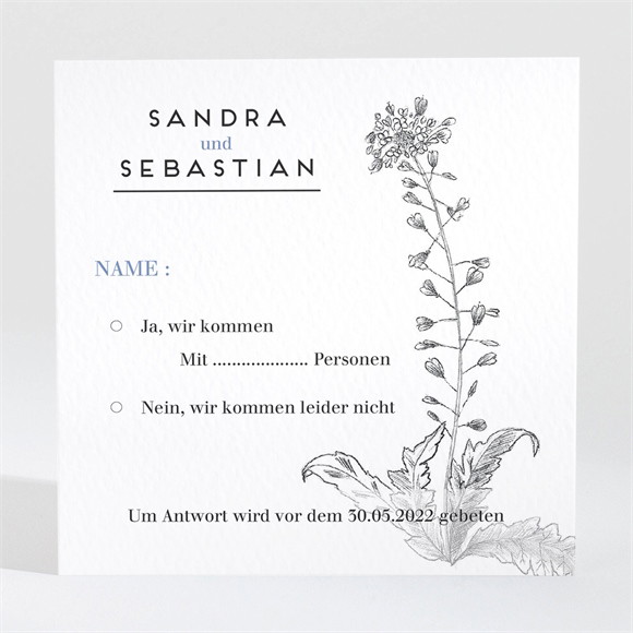 Antwortkarte Hochzeit Herbarium ref.N3001446
