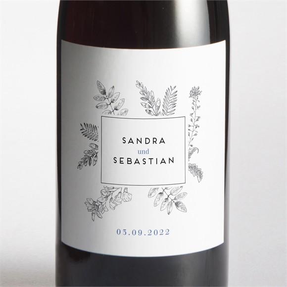 Flaschenetikett Hochzeit Herbarium ref.N3001447