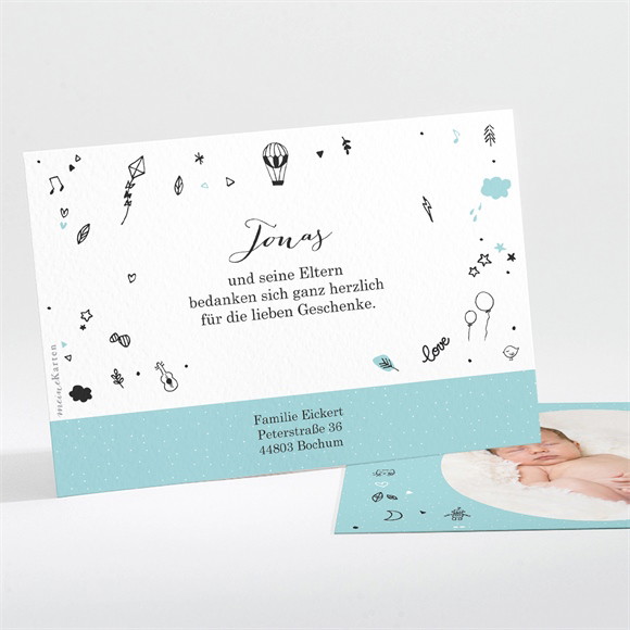 Dankeskarte Geburt Kinderzeichnungen ref.N111217