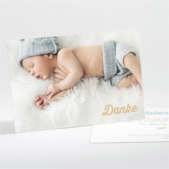 Dankeskarte Geburt Blumen Initial ref.N111220