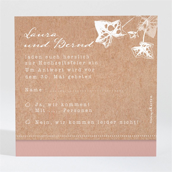 Antwortkarte Hochzeit Mit Efeu gebunden ref.N3001449