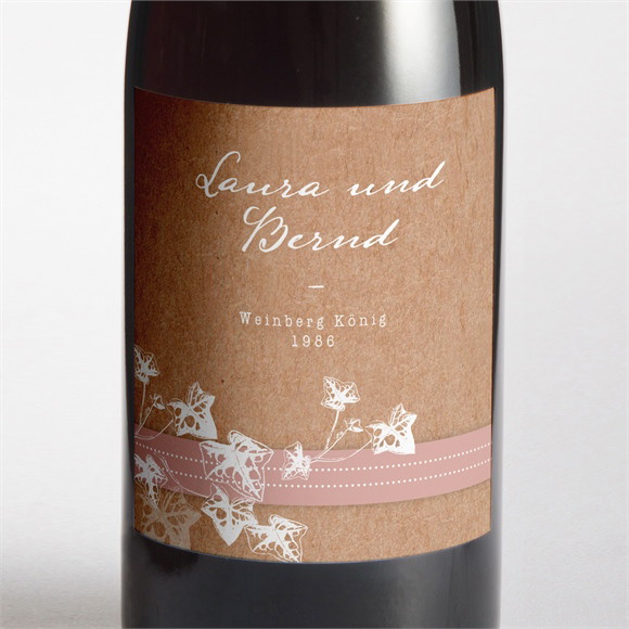 Flaschenetikett Hochzeit Mit Efeu gebunden ref.N3001450