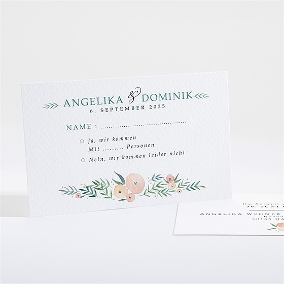 Antwortkarte Hochzeit Wilde Rose