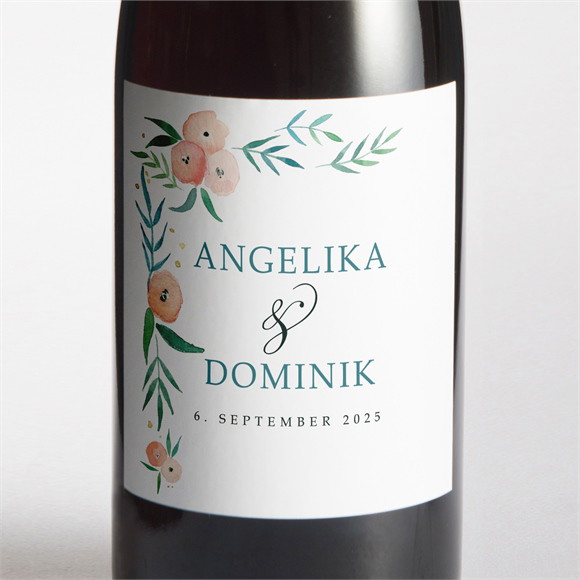 Flaschenetikett Hochzeit Wilde Rose ref.N3001456