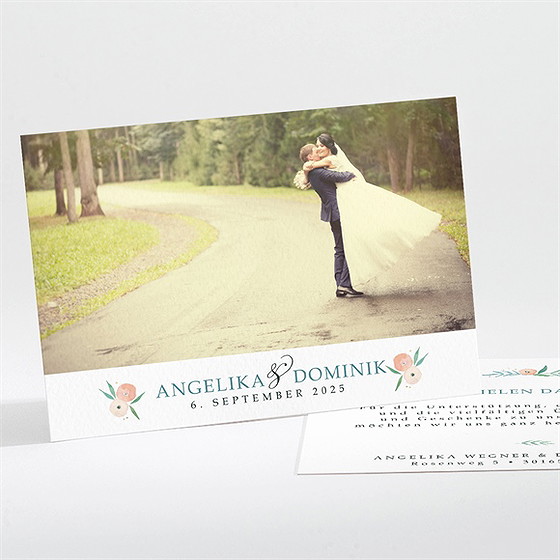 Dankeskarte Hochzeit Wilde Rose