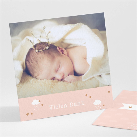 Dankeskarte Geburt Schneewolken ref.N30156