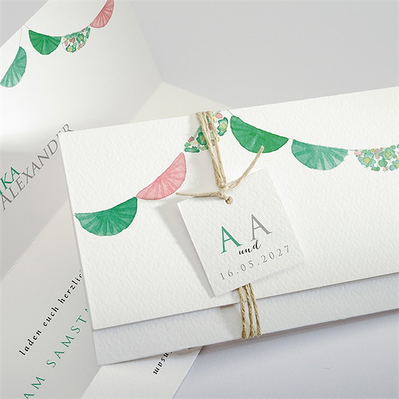 Hochzeitseinladung Girlande