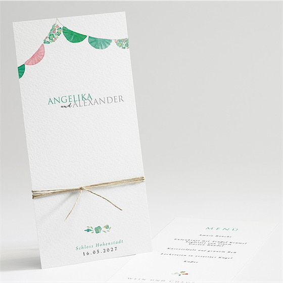 Menükarte Hochzeit Girlande