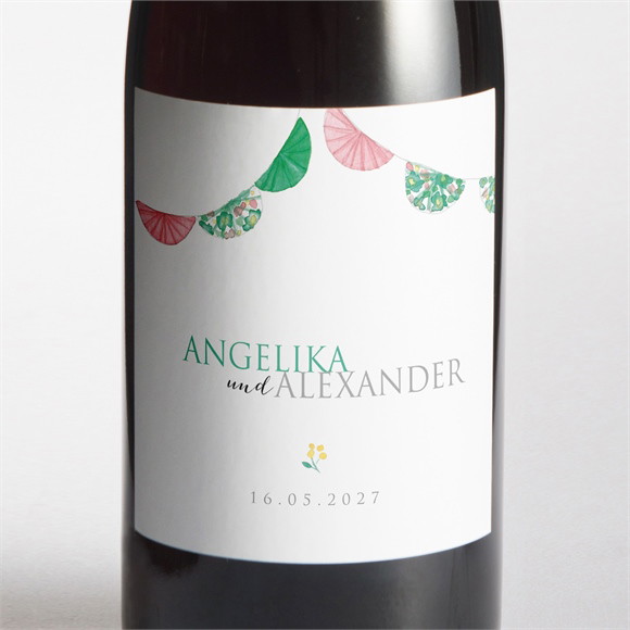 Flaschenetikett Hochzeit Girlande ref.N3001459