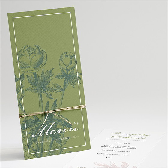 Menükarte Hochzeit Englischer Garten