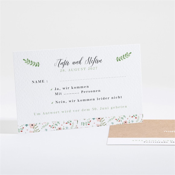 Antwortkarte Hochzeit Blumenwiese ref.N16128