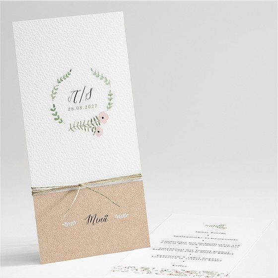 Menükarte Hochzeit blumenwiese