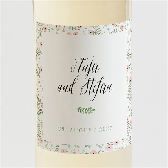Flaschenetikett Hochzeit Blumenwiese ref.N3001465