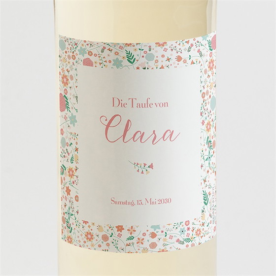 Flaschenetikett Taufe Liberty Kreuz