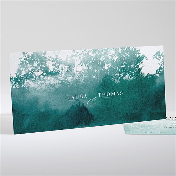 Hochzeitseinladung Wald Aquarell