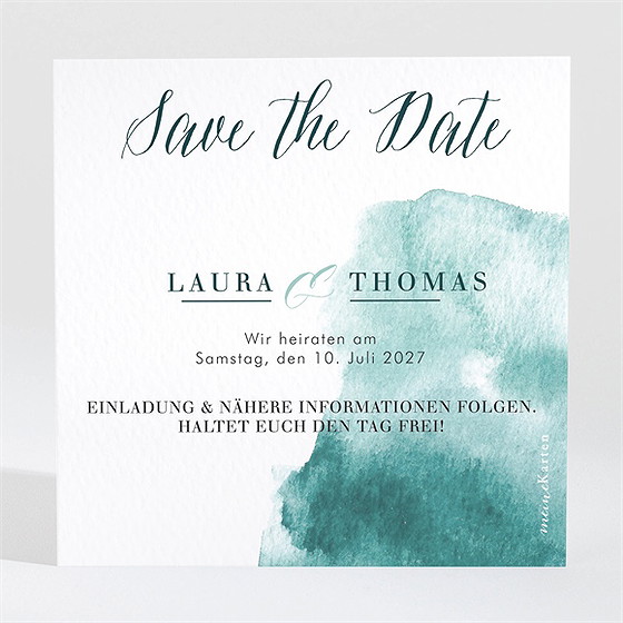 Save The Date Karte Wald Aquarell