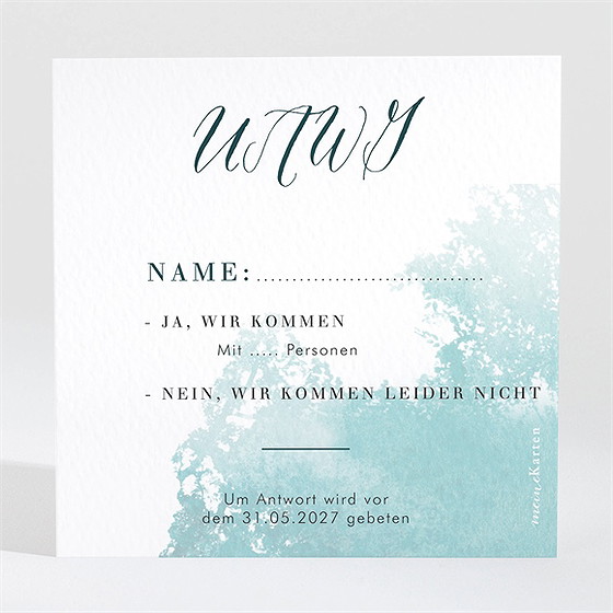 Antwortkarte Hochzeit Wald Aquarell
