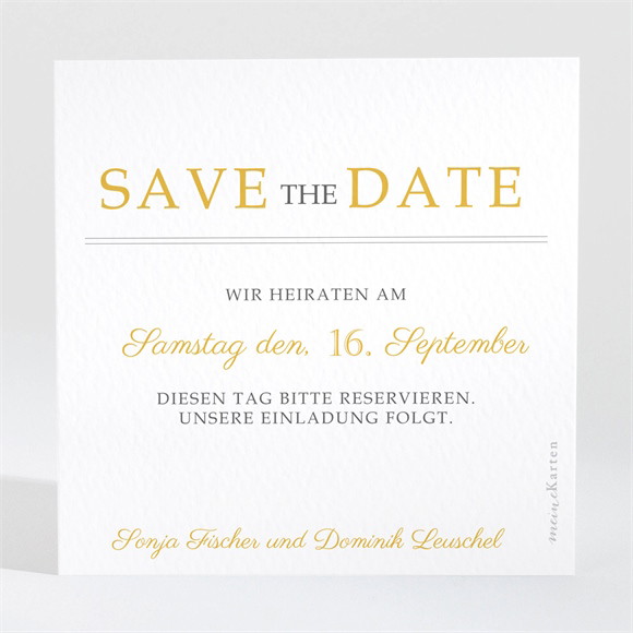 Save the Date Karte Der goldene Tag ref.N3001475