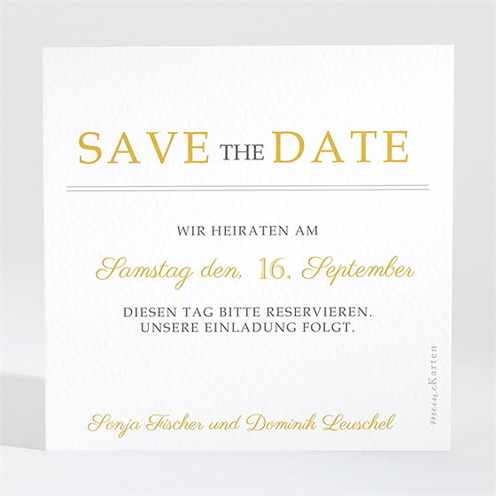 Save The Date Karte Der Goldene Tag