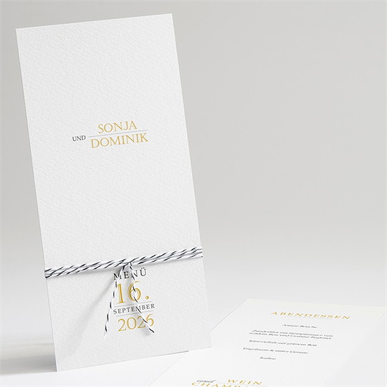 Menükarte Hochzeit Der Goldene Tag