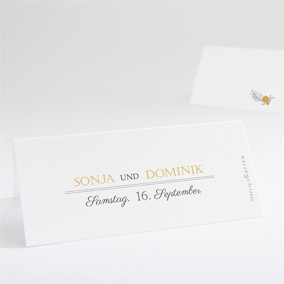 Tischkarte Hochzeit Der Goldene Tag