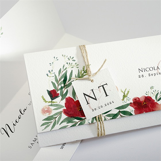 Hochzeitseinladung Mohnblumen