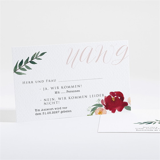 Antwortkarte Hochzeit Mohnblumen