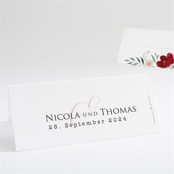 Tischkarte Hochzeit mohnblumen