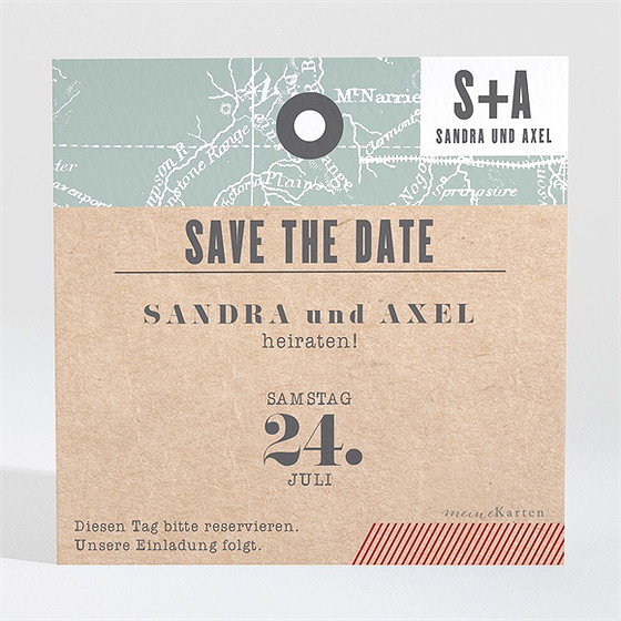 Save The Date Karte Flugticket