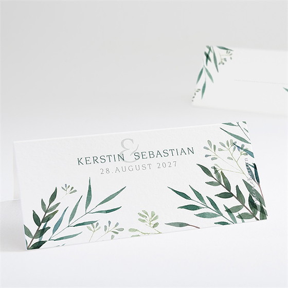 Tischkarte Hochzeit Olivenzweig