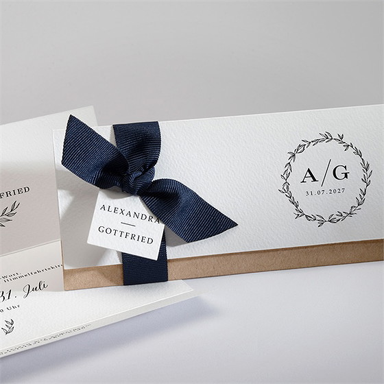 Hochzeitseinladung Schick Mit Schleife