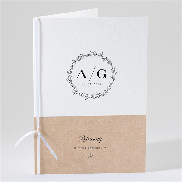Kirchenheft Hochzeit Schick mit Schleife ref.N49172