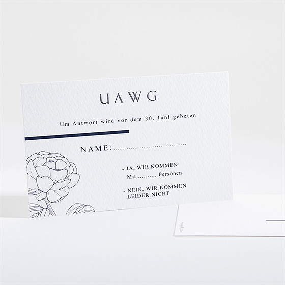 Antwortkarte Hochzeit Pfingstrose