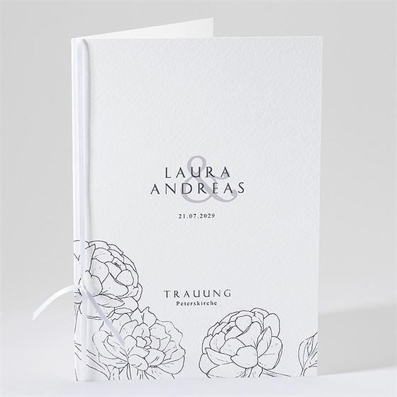 Kirchenheft Hochzeit pfingstrose